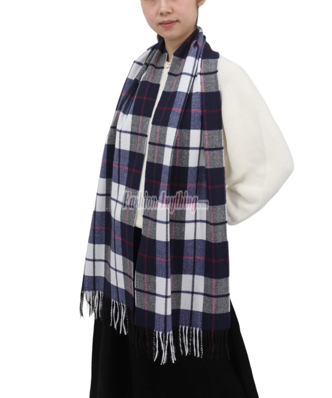 (image for) Woven Cashmere Feel Classic Scarf Blue