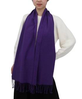 (image for) Solid Cashmere Feel Scarf Dark Purple