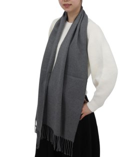 (image for) Cashmere Feel Solid Scarf Dark Grey