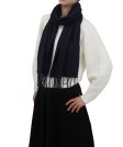 (image for) Solid Cashmere Feel Scarf Navy
