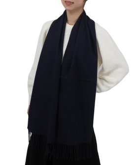 (image for) Solid Cashmere Feel Scarf Navy