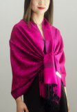 (image for) Paisley Jacquard Pashmina Hot Pink Dozen (12 pcs)