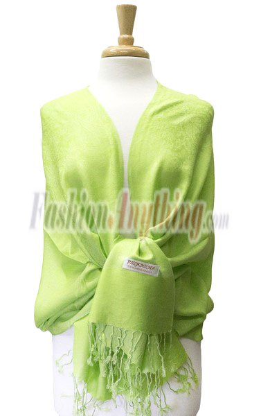 (image for) Paisley Jacquard Pashmina Lime Dozen (12 pcs)