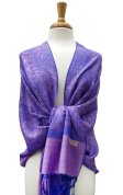 (image for) Paisley Jacquard Pashmina Blue / Purple Dozen (12 pcs) NEW