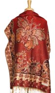 (image for) Butterfly Floral Border Metallic Pashmina 1 DZ, Asst. Color