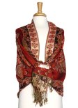 (image for) Butterfly Floral Border Metallic Pashmina 1 DZ, Asst. Color