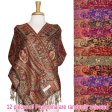 (image for) Paisley Floral Border Metallic Pashmina 1 DZ, Asst. Color