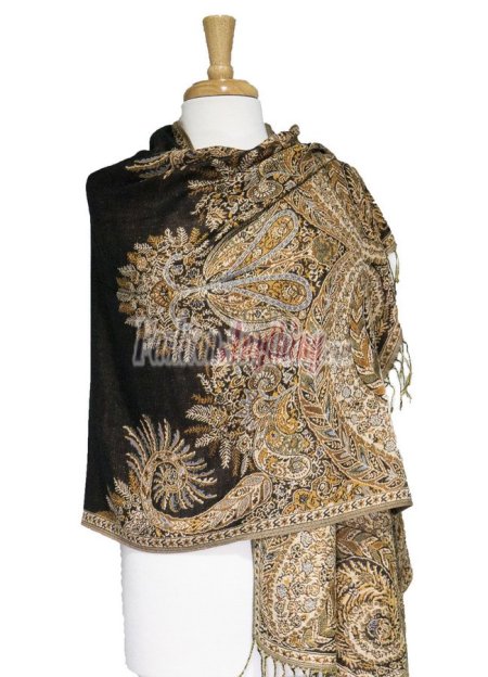 (image for) Phoenix Tail Thicker Label Pashmina Black/Gold