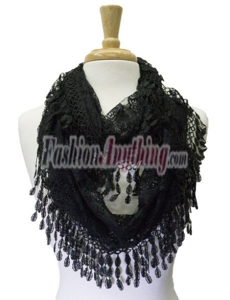 (image for) Infinity Lace Scarf Black