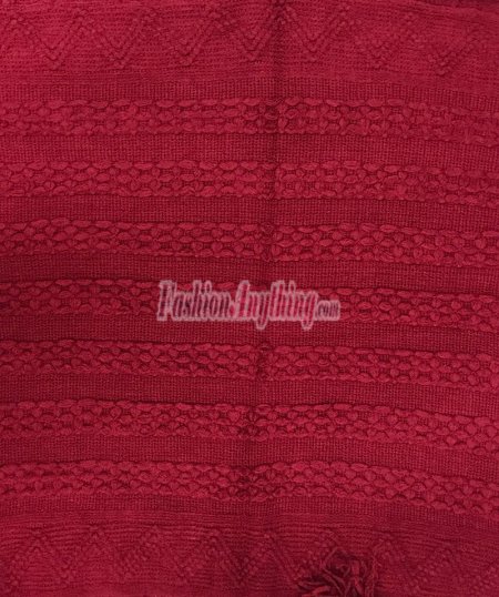 (image for) Solid Knit Poncho Red