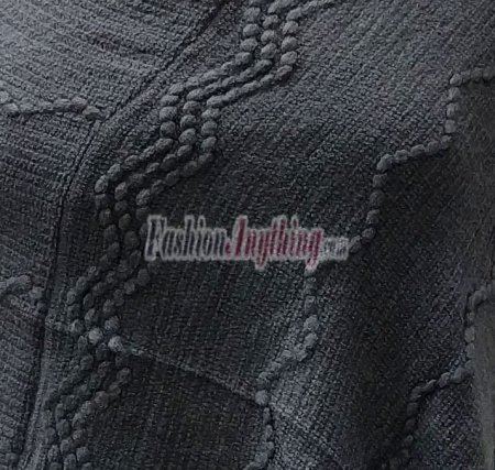 (image for) Wavy Solid Knit Poncho Dark Grey
