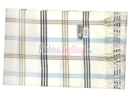 (image for) Woven Cashmere Feel Plaid Scarf White