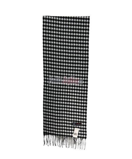 (image for) Woven Cashmere Feel Houndstooth Scarf Black/White