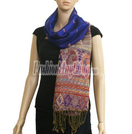 (image for) Luxury Rainbow Pashmina Royal Blue