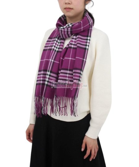 (image for) Woven Cashmere Feel Classic Scarf Purple