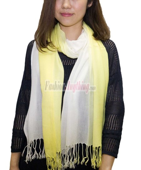 (image for) Ombre Solid Print Scarf Yellow/White
