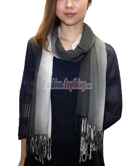 (image for) Ombre Solid Print Scarf Charcoal/Silver