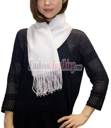 (image for) Winter Cashmere Feel Scarf Silver White