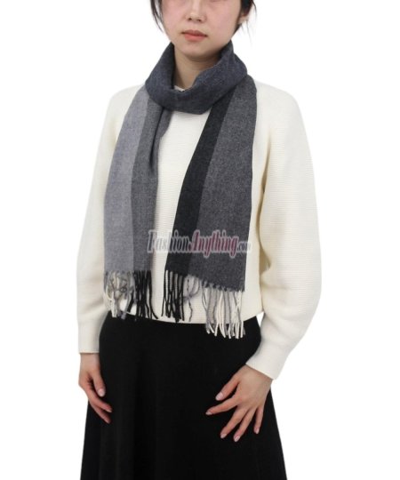 (image for) Cashmere Feel Plaid Scarf Grey