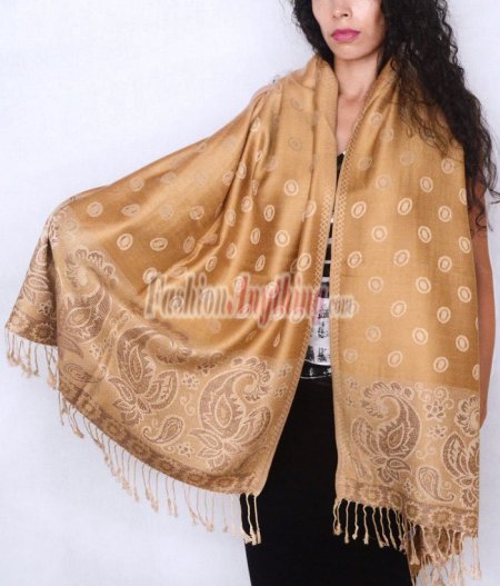 (image for) Dots Paisley Pashmina Gold