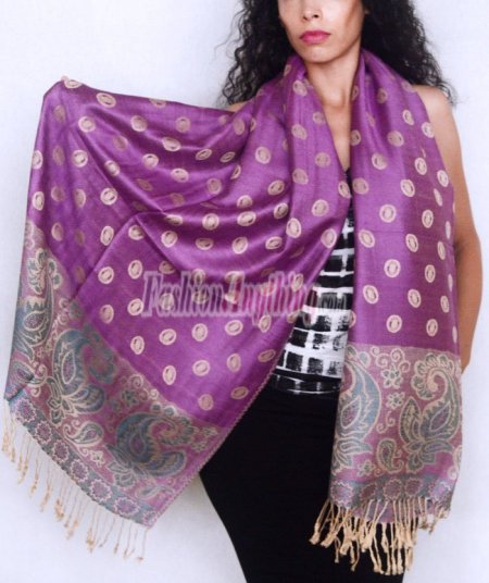 (image for) Dots Paisley Pashmina Purple