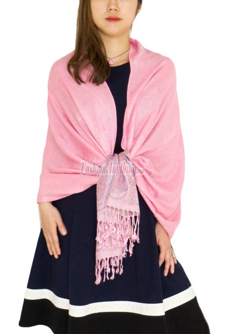 (image for) Paisley Leaves Pashmina Pink