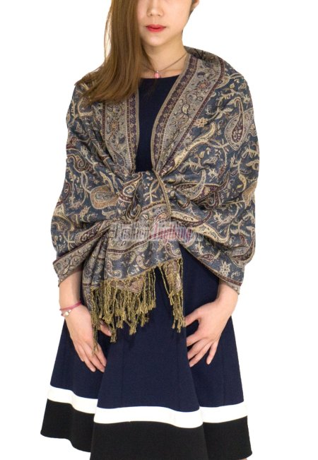 (image for) Classic Paisley Pashmina Scarf Teal