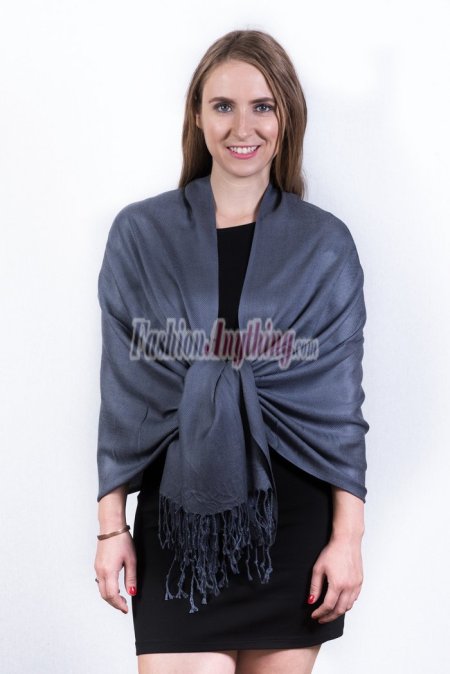 (image for) Silky Soft Solid Pashmina Scarf Dark Grey Dozen (12 Pcs)