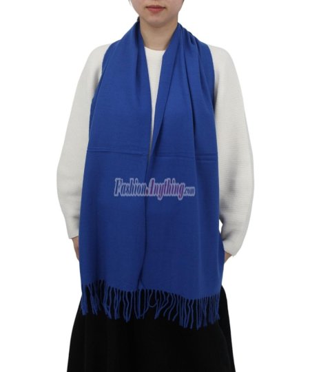 (image for) Cashmere Feel Plain Scarf Blue