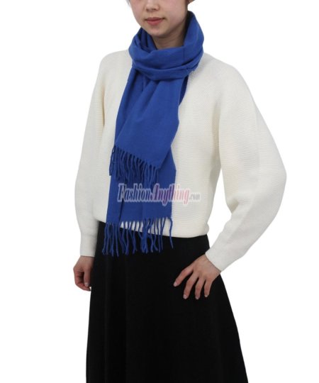 (image for) Cashmere Feel Plain Scarf Blue