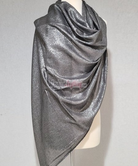 (image for) Solid Shimmer Pashmina Shawl Black