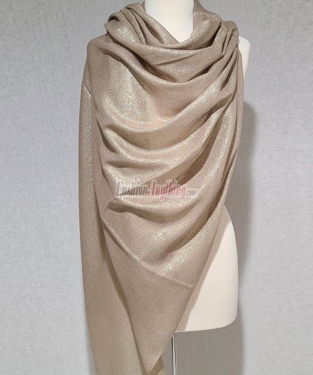 (image for) Jacquard Paisley Pashmina 2-Ply Brown