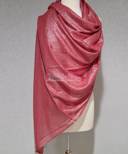 (image for) Solid Shimmer Pashmina India Red
