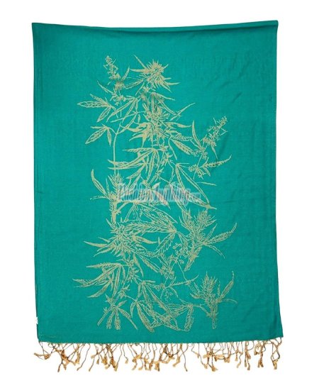 (image for) Jacquard Paisley Pashmina 2-Ply Turquoise