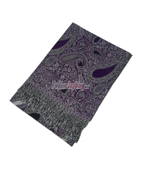 (image for) Multi Colored Paisley Pashmina Purple Multi