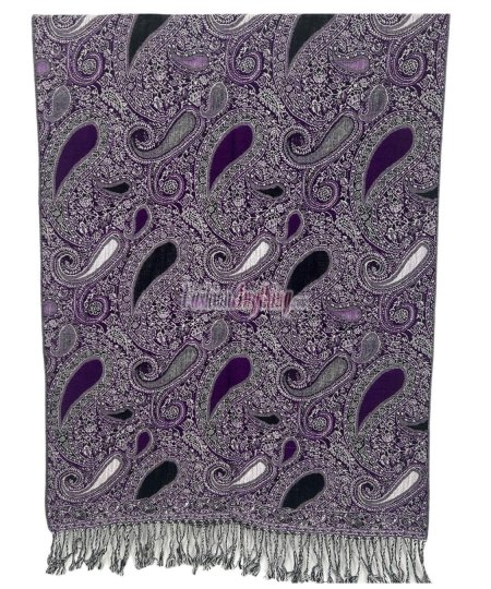 (image for) Multi Colored Paisley Pashmina Purple Multi