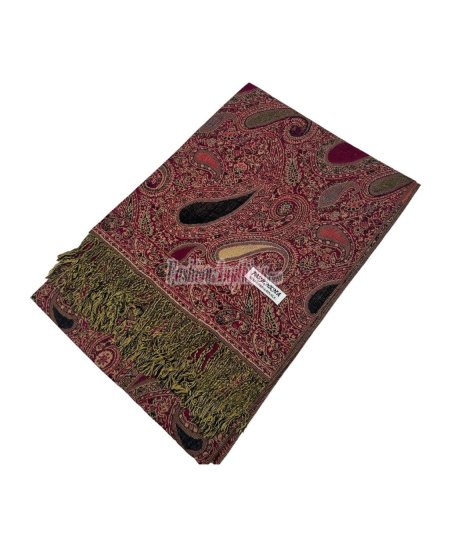 (image for) Classic Thicker Paisley Shawl Pink/Gold Multi
