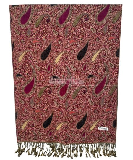 (image for) Classic Thicker Paisley Shawl Pink/Gold Multi