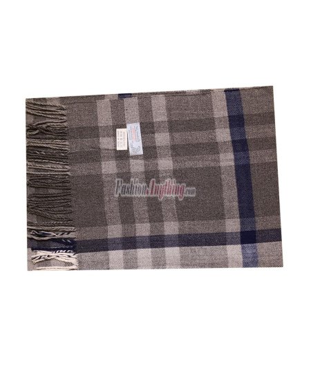 (image for) Cashmere Feel Pattern Scarf Grey/Blue