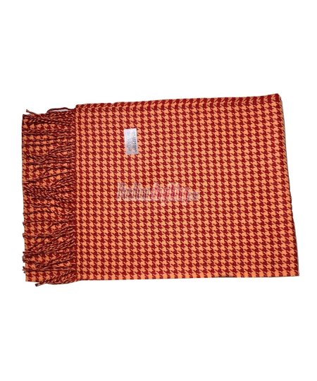 (image for) Cashmere Feel Design Scarf Orange Red