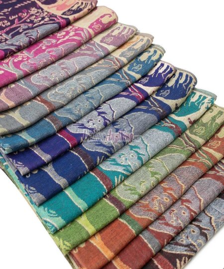 (image for) Elephant Pattern Pashmina 1 DZ, Asst. Color