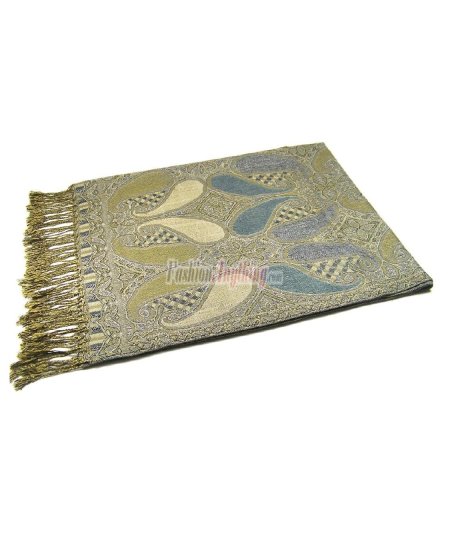 (image for) Two Tone Paisley Scarf Light Turquoise