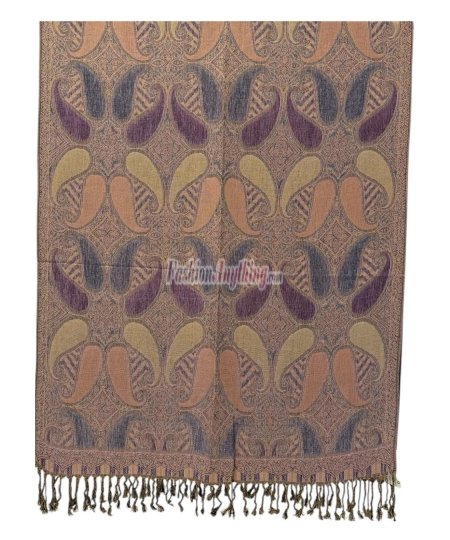 (image for) Two Tone Paisley Scarf Pale Violet Red