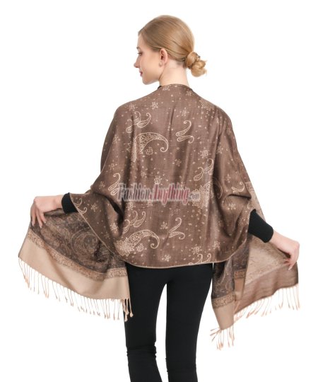 (image for) Metallic Paisley Flower Brown