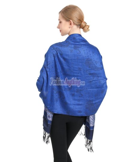 (image for) Metallic Paisley Flower Royal Blue