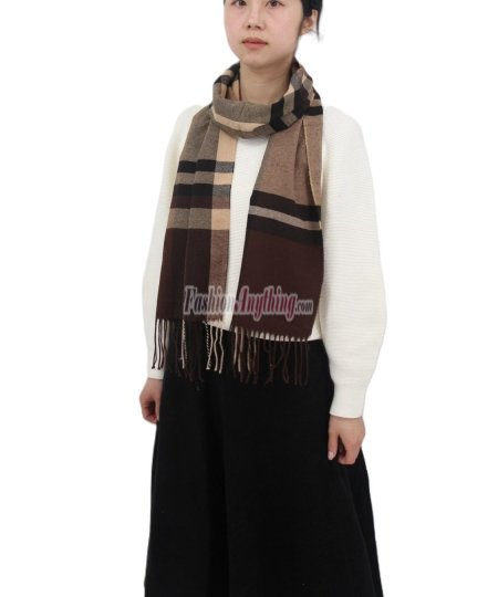 (image for) Cashmere Feel Pattern Scarf 750 Brown