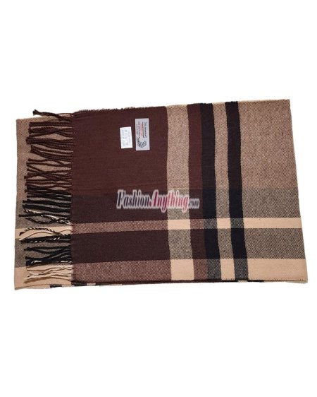 (image for) Cashmere Feel Pattern Scarf 750 Brown