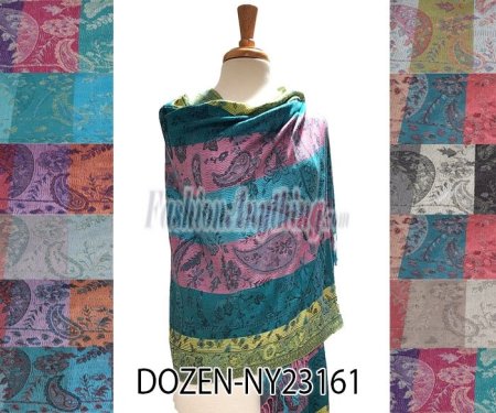 (image for) Colorful Paisley Pashmina NY23161 1 DZ, Asst. Color
