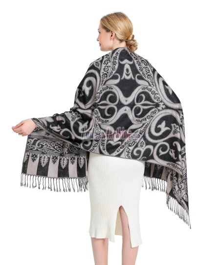 (image for) Metallic Big Paisley Pashmina (12colors, 1DZ)