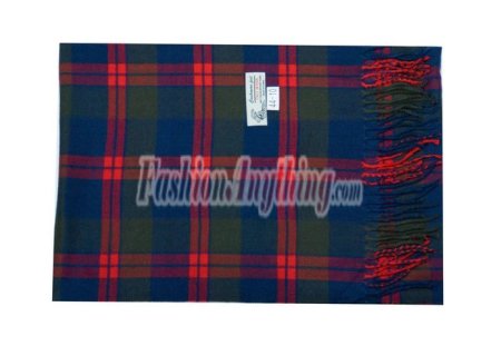 (image for) Woven Cashmere Feel Plaid Scarf Z44 Navy